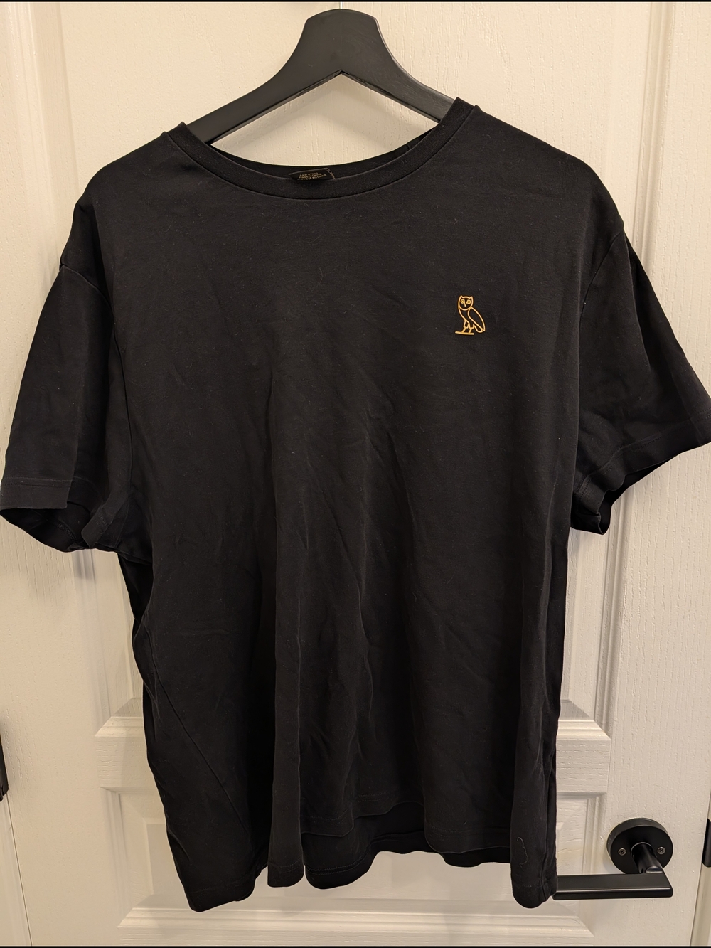 OVO Black Short-Sleeve Tee with Gold Owl Emblem